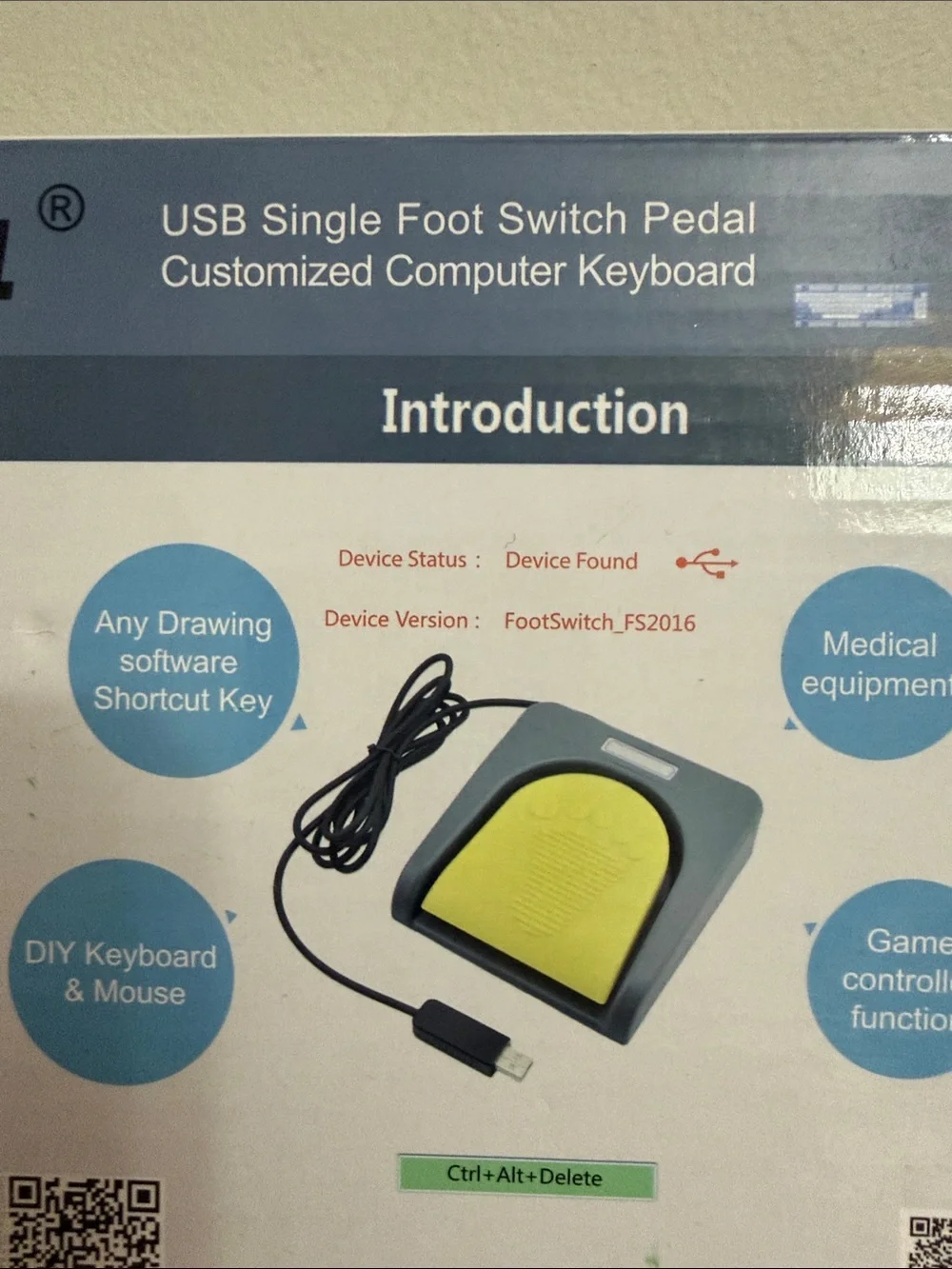 IKKEGOL New! USB Single Foot Switch Pedal
